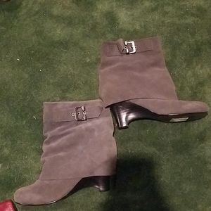 Naughty monkey grey booties suade leather